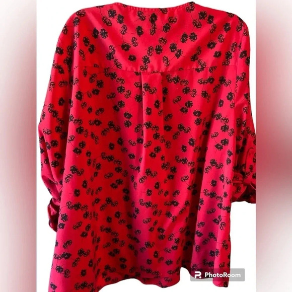 Lane Bryant red/black top - Picture 3 of 5